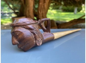 Hand Carved Wood Tobacco Pipe