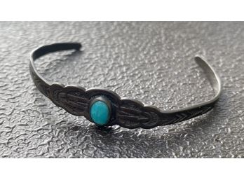 Baby Fred Harvey Turquoise And Sterling Silver Bracelet