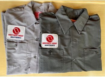 2 Pc. Gray Work Button Down Shirts Men's Size 15-15 1/2