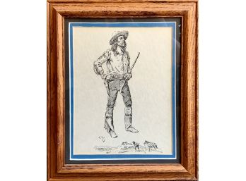 Framed C.M.russel Reproduction Sketches- 'The Scout'
