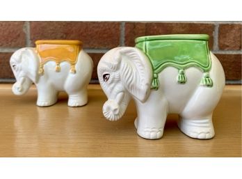 Vintage Ceramic Elephant Vessels