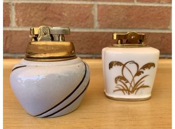 Pair Of Vintage Ceramic Lighters