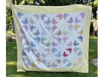 Beautiful Handmade Quilt W/ Butterfly Applique