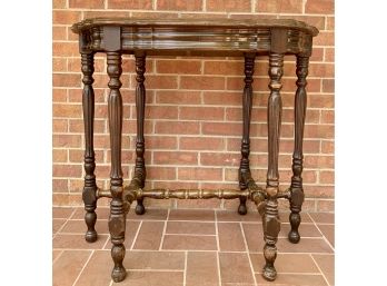 Antique Inlayed Table With Turned Legs
