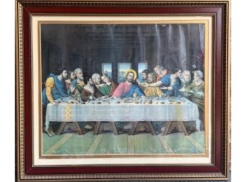 Vintage Framed Last Supper Print