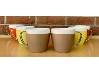 6 Insulated Vintage Mugs With Metal Handles