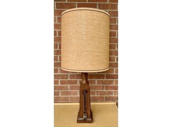 MCM Plaster Lamp With Cloth Shade