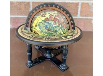 Small Metal Decorative 2 Pc. Globe With Ancient World Map Graphics