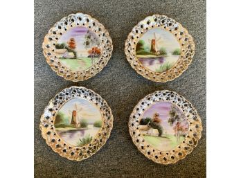 4 Vintage Decorative Plates