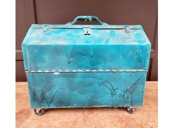 Metal Toolbox On Casters With Contents