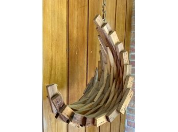 Vintage Hanging Wood Planter W/chain