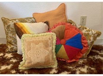 6 Pc. Vintage Decorative Cushions In A Variety Of Colors