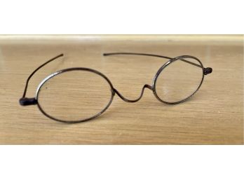 Antique Prescription Glasses With Metal Wire Rims