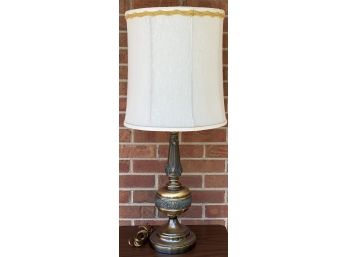 Vintage 3 Way Working Brass Lamp W/shade