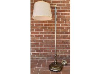 Vintage Metal & Brass Floor Lamp With Adjustable Arms & Original Shade