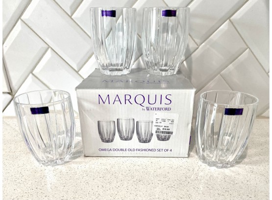 Marquis Waterford Omega Double Old Fashioned Set Of 4 Glasses