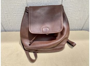 Brown Coach Leather Backpack Bag