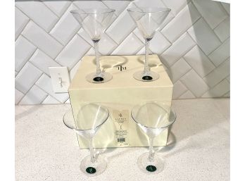 Ralph Lauren Latham Crystal Martini Glasses Set Of 4