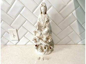 Porcelain Buddah Statue With Dragons