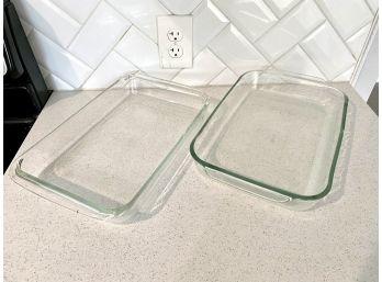 Two Pyrex Glass 9x13 Oven Safe Baking Dishes