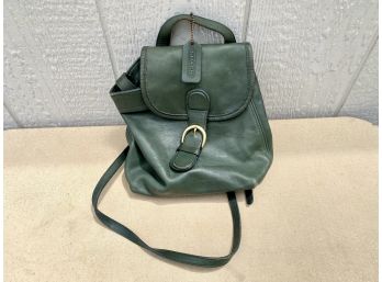 Tiny Forest Green Coach Bag With Backpack Straps