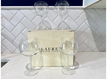 Ralph Lauren Latham Set Of 4 Burgundy Glasses