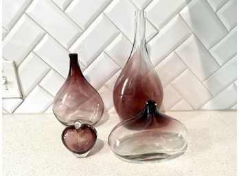 Gorgeous Purple Ombre Glass Vase Set