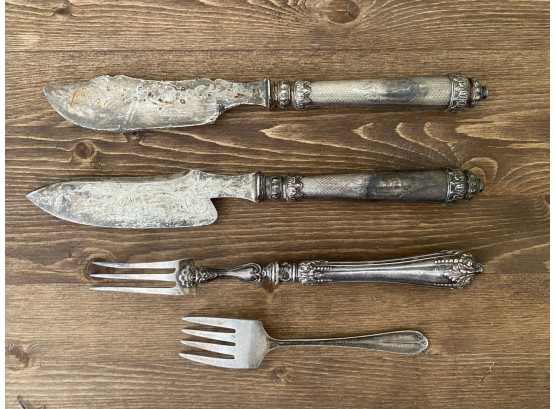Grouping Of Vintage Flatware Including Small Sterling Fork