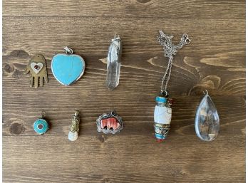 Grouping Of Small Pendants And Necklace With Tibetan Charm