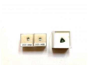2 Aquamarine Emeralds And Green Topaz Gemstones