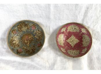 Two Small Brass Incense Bowls