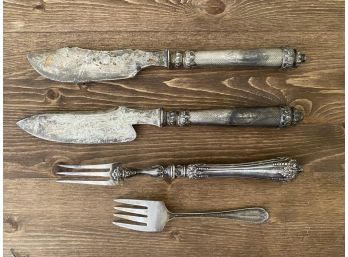 Grouping Of Vintage Flatware Including Small Sterling Fork