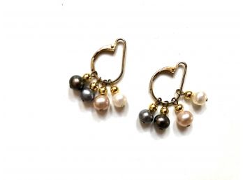 Cute Multi Color Pearl Dangle Earrings
