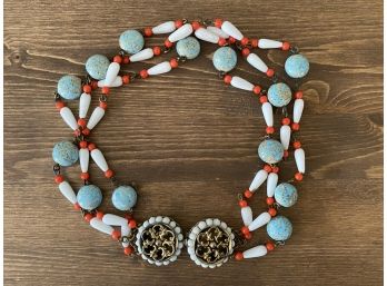 Vintage Beaded Necklace With Cool Closure