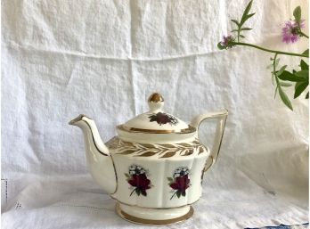 Gorgeous  Arthur Wood England Teapot With Rose Motif