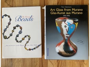 Two Hardcover Art Books Titled The History Of Beads & Art Glass From Murano (1910-1970)