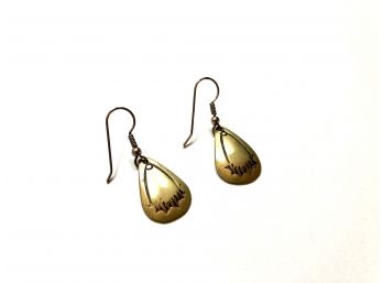 Stamped Brass Handmade Earrings