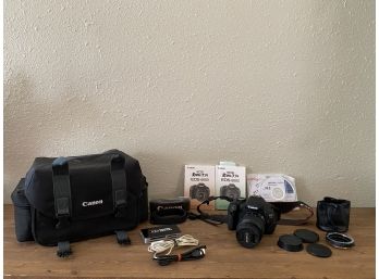 Canon EOS Rebel T3i Camera In Carrying Case And Extras