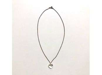 Clear Heart With Stone Necklace