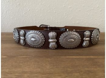 Fabulous Brown Leather Belt With Conchos