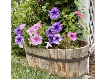 Wooden Basket With Flowers