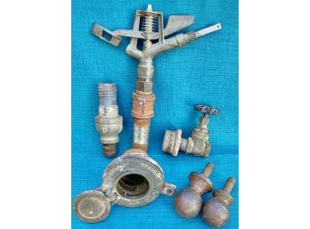 Collection Of Vintage Plumbing Pieces Incl. McDonald Mfg. Co. Dubuque Hinged Cap 40883