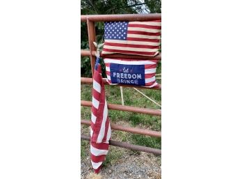 Sentinel Valley Forge American Flag And 2 Patriotic Throw Pillows