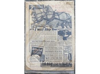 Historical Magazine Sheet 1926 Walsh Ad