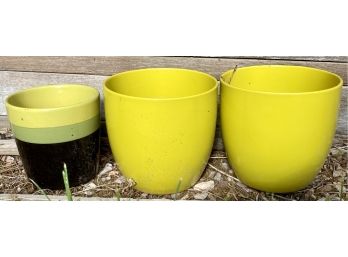 Three Small Matching Planter Pots