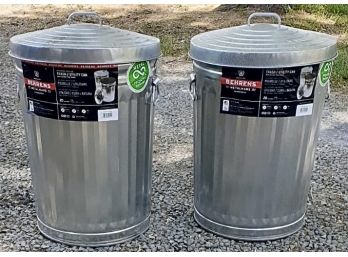 Lot Of 2 Behrens Metalware Trash Cans