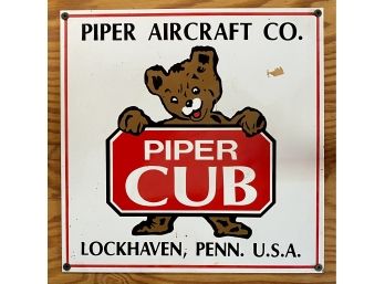 Piper Cub Vintage Metal Tin Wall Sign (12 By 12 Inches)