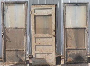 Lot Of 3 Vintage Architectural Salvage Wood Doors