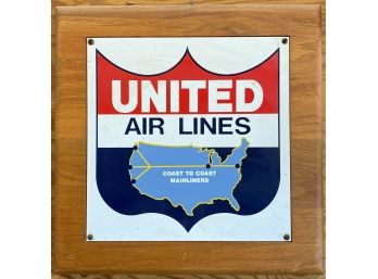 Vintage United Airlines Tin Wall Sign (16 By 16 Inches)
