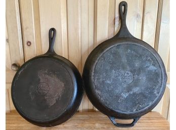 (2) Lodge Cast Iron Frying Pans
